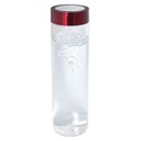 Clear Glass (bottle) Red (lid)