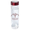 Clear Glass (bottle) Red (lid)