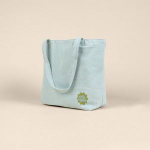 Beach Wash Denim Blue Logo Side