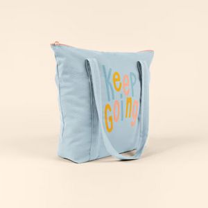 Powder Puff Blue Logo Side