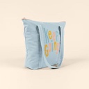 Powder Puff Blue Logo Side