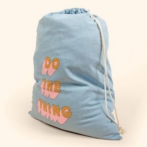 French Wash Denim Blue Logo Side