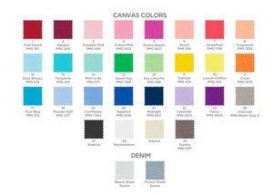Various Blank Canvas Color Chart