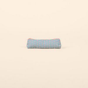 French Wash Denim Blue/Peach Pink Logo Front