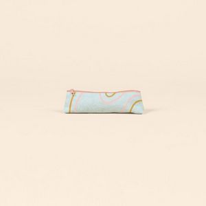 Beach Wash Denim White/Peach Pink Logo Front