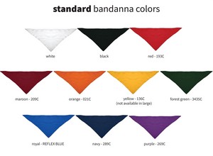 standard plush bandanna colors