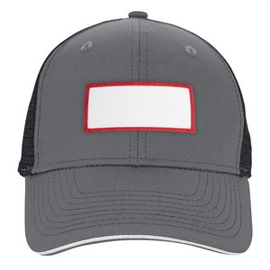 VHDW26284 charcoal/black front rectangle red patch