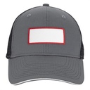 VHDW26284 charcoal/black front rectangle red patch