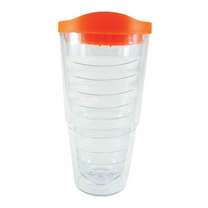 24ORBTMB Clear Tumbler/Orange Lid