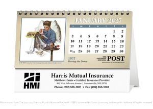 Triumph Calendars The Saturday Evening Post Illustrations by Norman Rockwell Desk Calendar image