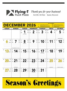 Triumph Calendars Yellow & Black Contractor Memo Calendar image