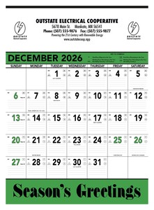 Triumph Calendars Green & Black Contractor Memo Calendar image