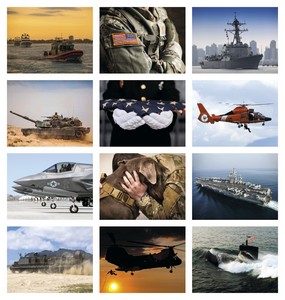 Good Value American Armed Forces - Spiral Calendar month image
