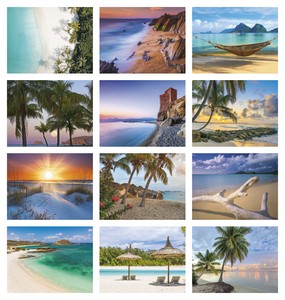 Good Value Beach Paradise - Stapled Calendar month image