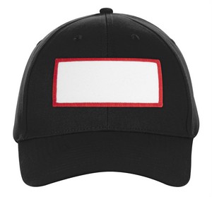7340 Black rectangle red patch