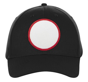7340 Black circle red patch