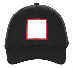 7340 Black square red patch