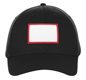 7340 Black small rectangle red patch