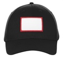 7340 Black small rectangle red patch