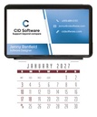 Triumph Calendars Press-N-Stick Business Card Holder (No Imprint) With Calendar Pad image