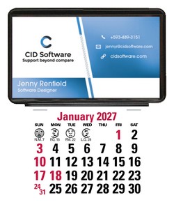 Triumph Calendars Press-N-Stick Business Card Holder (No Imprint) With Calendar Pad image