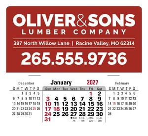 Triumph Calendars Press-N-Stick XL Header with 3-Month Horizontal Calendar image