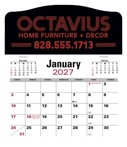 Triumph Calendars Press-N-Stick Jumbo Header with 3-Month Calendar image
