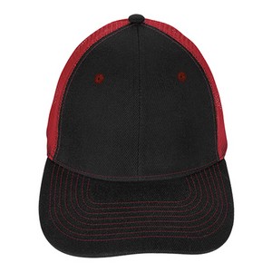 VHDW26261 Mid-Profile Accent Mesh Snapback Cap Black/Red