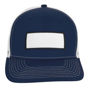 VHDW26281 navy white front rectangle black patch