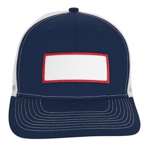 VHDW26281 navy white front rectangle red patch