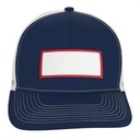 VHDW26281 navy white front rectangle red patch