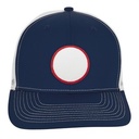 VHDW26281 navy white front round red patch
