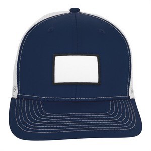 VHDW26281 navy white front small rectangle black patch