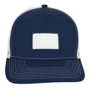 VHDW26281 navy white front small rectangle navy patch