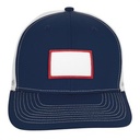 VHDW26281 navy white front small rectangle red patch