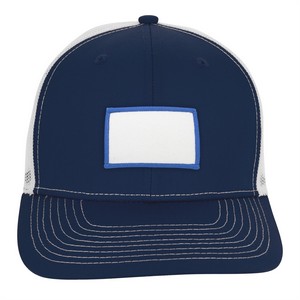 VHDW26281 navy white front small rectangle royal patch