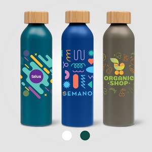 [WDE-C] Eden - 20 oz. Aluminum Water Bottle with Bamboo Lid - ColorJet