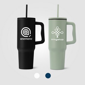 [WEV] Polar - 40 oz. Stainless Steel Tumbler with Plastic Liner and Straw