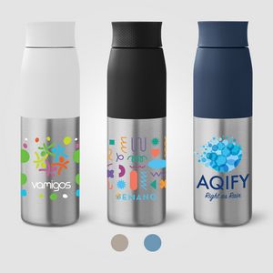 [WGH-C] Borealis Recycled Stainless Steel Twist Lid Bottle - 22 oz. - ColorJet