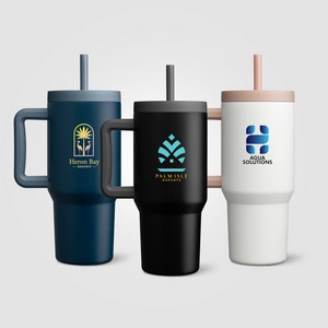 [WJU-C] Grosche Aspen Stainless Steel Triple-Wall Insulated Straw Mug - 32oz -ColorJet