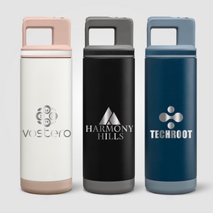 Grosche Alpine Stainless Steel Removable Straw Flip n' Sip Bottle - 20oz -Laser Engraved