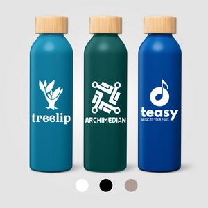 Eden Recycled Stainless Steel Bamboo Lid Water Bottle - 20 oz.