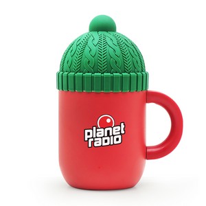 [SM25] 12 oz Insulated Mug with Ceramic Coated Interior - Asobu Happy Hats Beanie