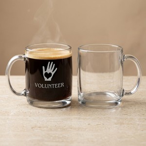 [DC129-DE] 13 oz Glass Coffee Mug (Deep Etch)