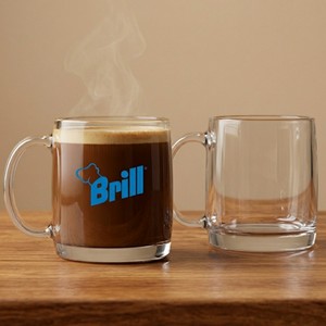 [DC129-P] 13 oz Glass Coffee Mug (Screen Printed)