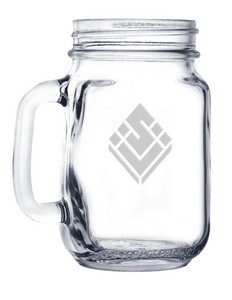 16 oz Mason Jar Beer Mug (Deep Etch)