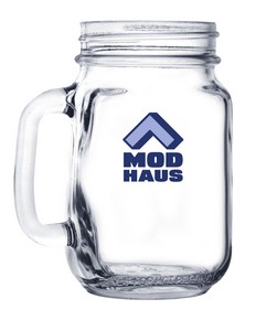 16 oz Mason Jar Beer Mug (Screen Printed)