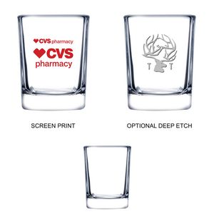 2.5 oz Shooter Selection Square Shot Glass (Screen Printed)