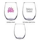 21 oz Stemless White Wine Glass (Screen Printed)