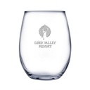 17 oz Stemless White Wine Glass (Deep Etch)